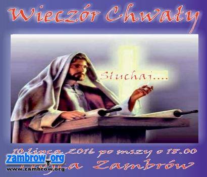 „Słuchaj ...” - zapraszamy na kolejny Wieczór Chwały 