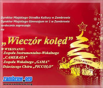 Zapraszamy na Wieczór Kolęd