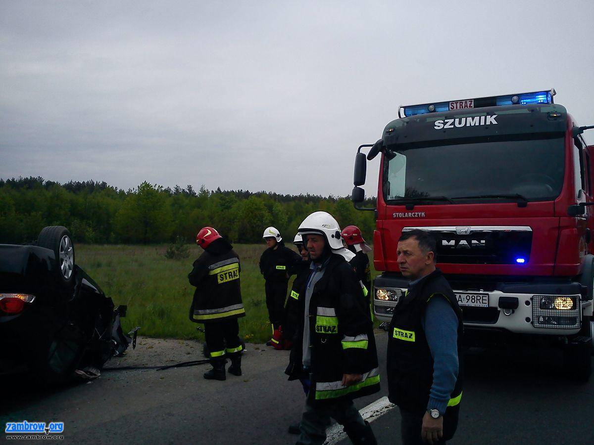 Wypadek na krajowej „ósemce” w kierunku Warszawy