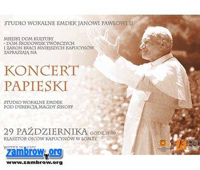 Zapraszamy do Łomży na Koncert Papieski