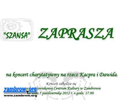 Zapraszamy na charytatywny koncert do Centrum Kultury