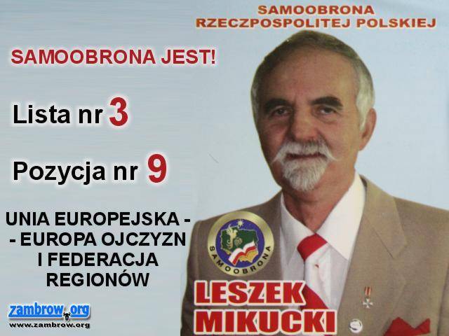 Leszek Mikucki - kandydat do Europarlamentu z Zambrowa