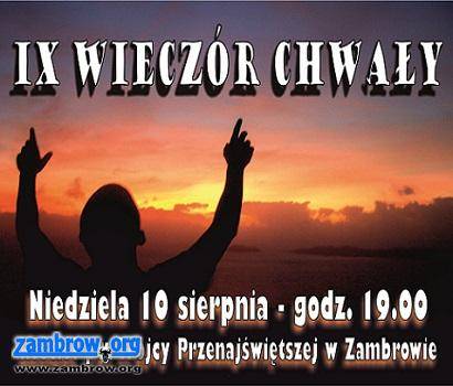 Zapraszamy na „IX Wieczór Chwały”