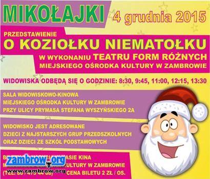 MOK zaprasza dzieci na mikołajki 