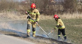 Pożar w pasie drogowym w Zambrowie [FOTO]
