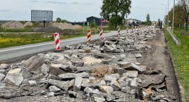 Ulica Białostocka rozkopana. Trwa budowa ronda [FOTO]