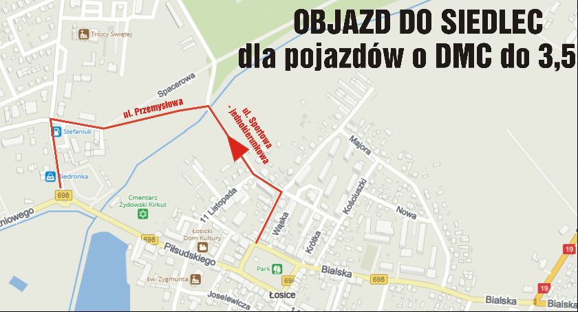 Zmiany w organizacji ruchu na trasie do Siedlec przez Łosice