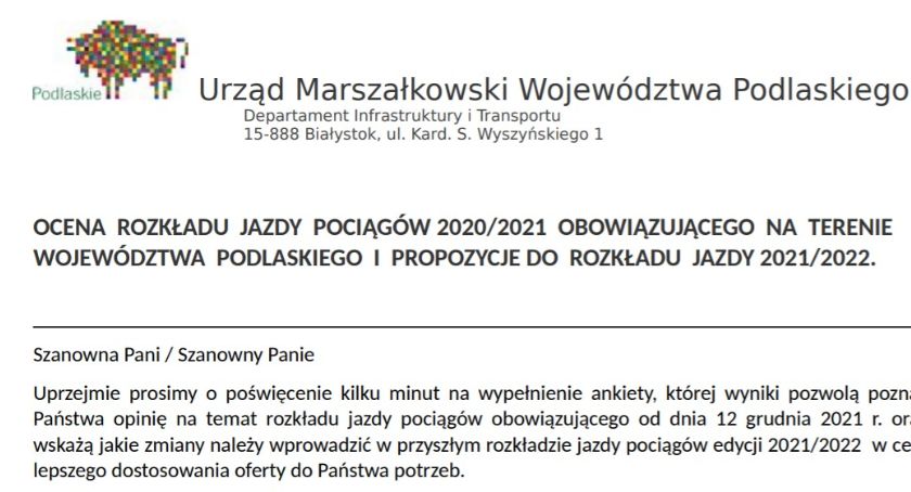 Pasażerowie wypowiedzcie się! Prace nad nowym rozkładem jazdy trwają.