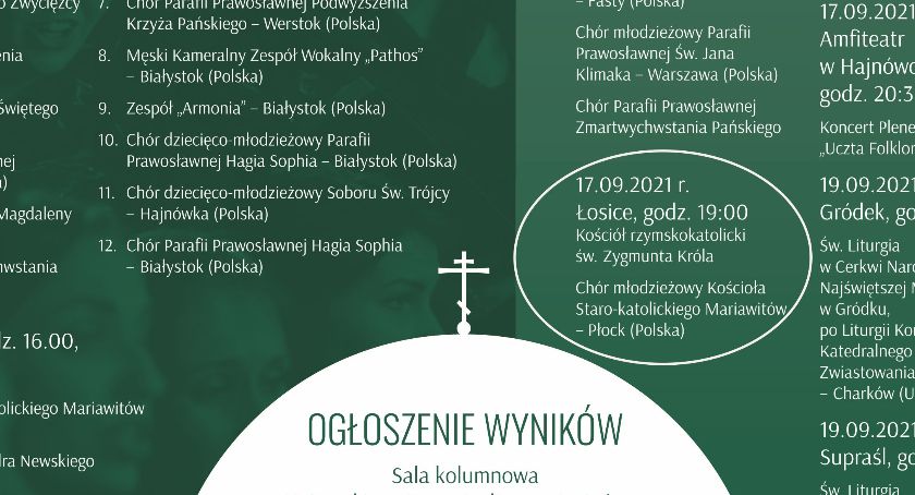 Koncert w Łosickim Domu Kultury w ramach 40. Jubileuszowego Międzynarodowego Festiwalu Hajnowskie Dni Muzyki Cerkiewnej  