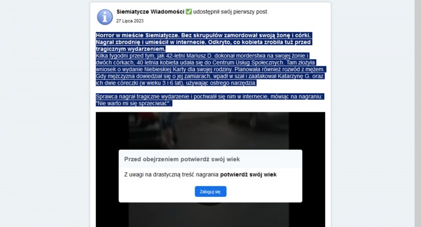 Morderstwo w Siemiatyczach?