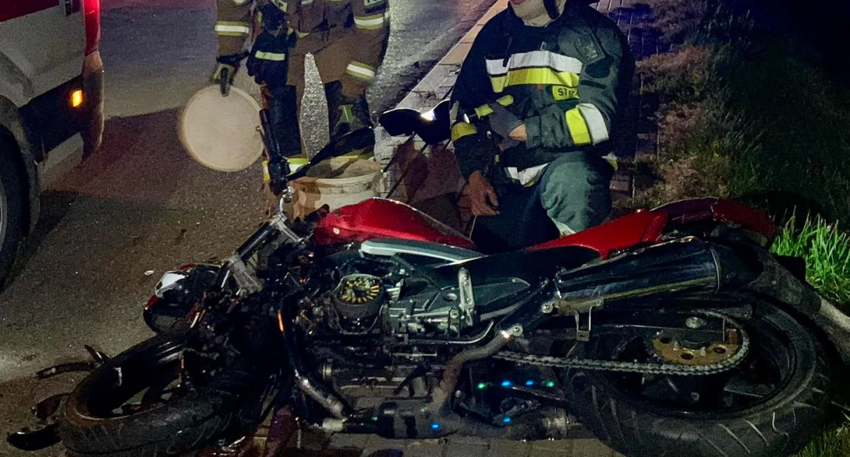 Wypadek z udziałem motocyklisty