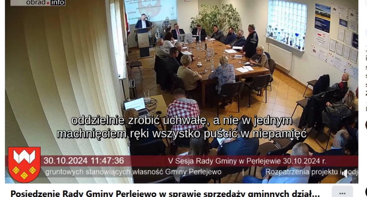 Transmisje z sesji rady to 