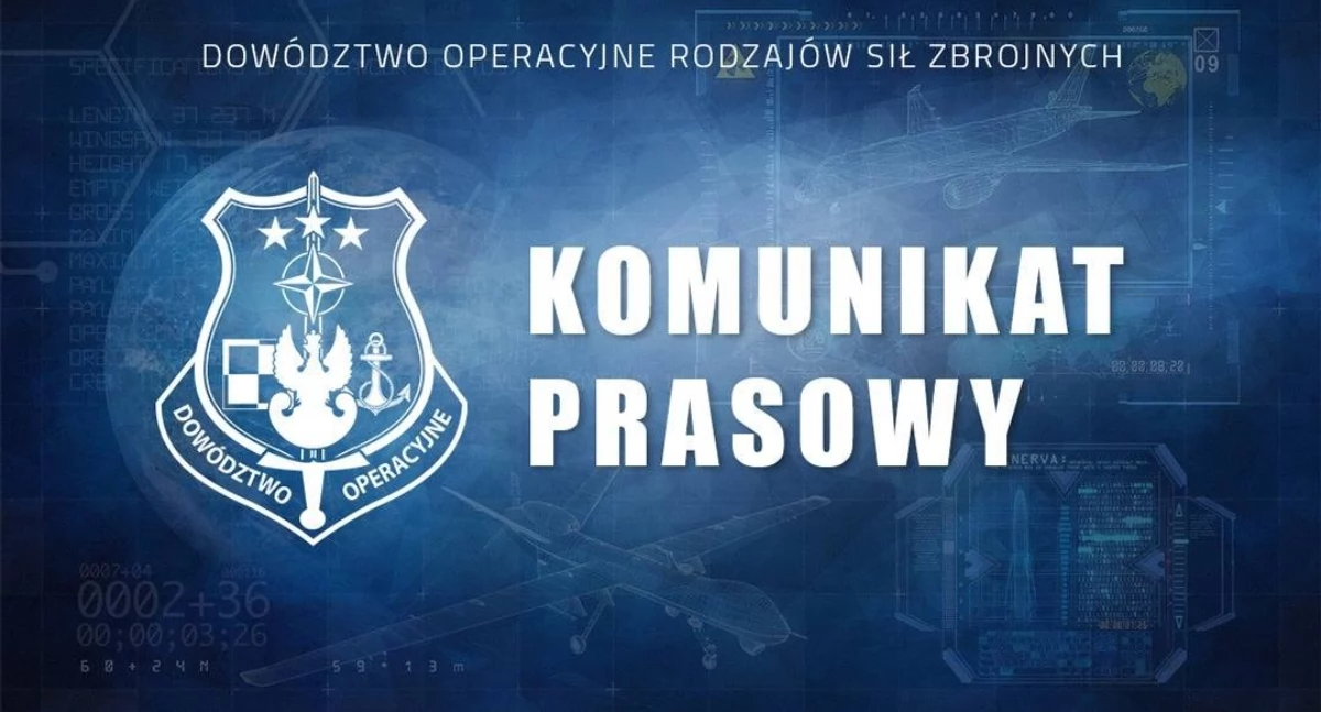 Część dronów, które wtargnęły w polską przestrzeń powietrzną została zestrzelona. Komunikat Dowództwa Operacyjnego Rodzajów Sił Zbrojnych