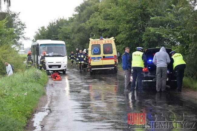 Zderzenie ciężarówki i autobusu
