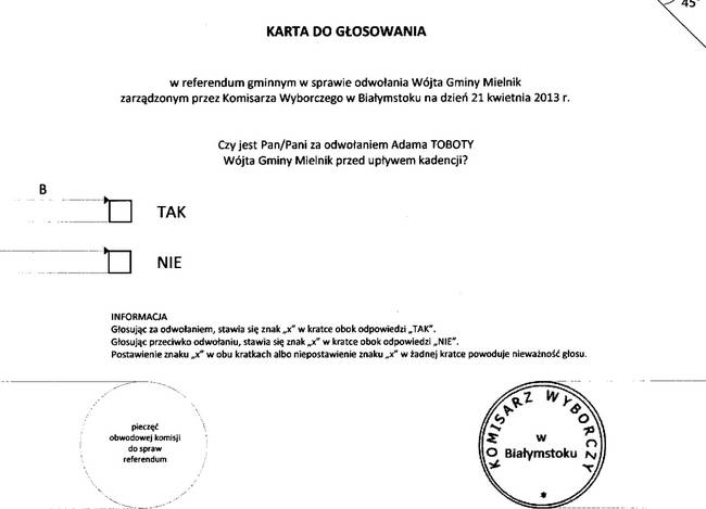 	Mielnik - Referendum o odwołanie wójta w kwietniu