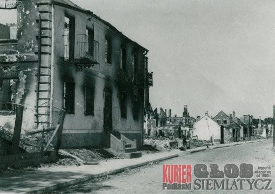Miasto Siemiatycze zbombardowane - 1941