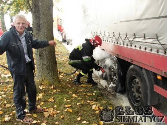 Paliła się ciężarówka