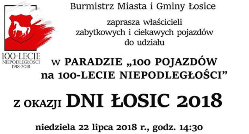 Parada 100 pojazdów na 100-lecie Niepodległosci