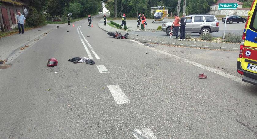 Zderzenie motocykla z samochodem