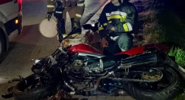 Wypadek z udziałem motocyklisty