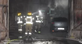 Pożar samochodu w Siemiatyczach