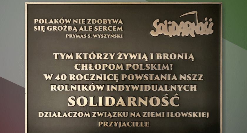 Uroczystość upamiętniająca 40 rocznicę stworzenia struktur Solidarności Rolników Indywidualnych