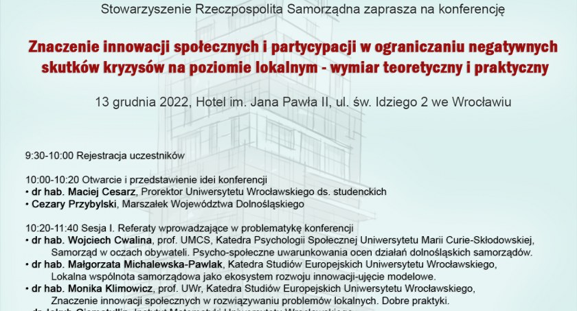 Rzeczpospolita Samorządna zaprasza na konferencję naukową