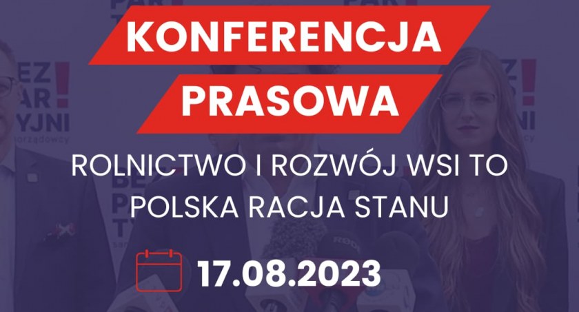 Konferencja prasowa BS o godz. 10 pod Min. Rolnictwa i Rozwoju Wsi
