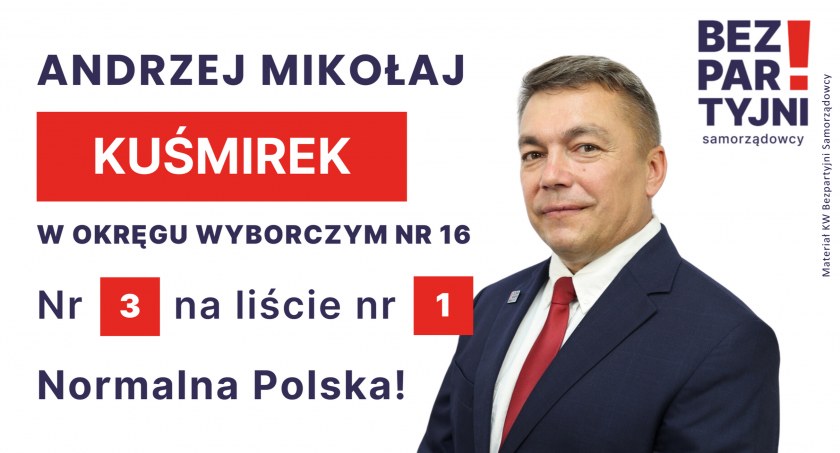 KUŚMIREK ANDRZEJ MIKOŁAJ - OKRĘG WYBORCZY NR 16 - nr 3 na liście - Sejm 2023
