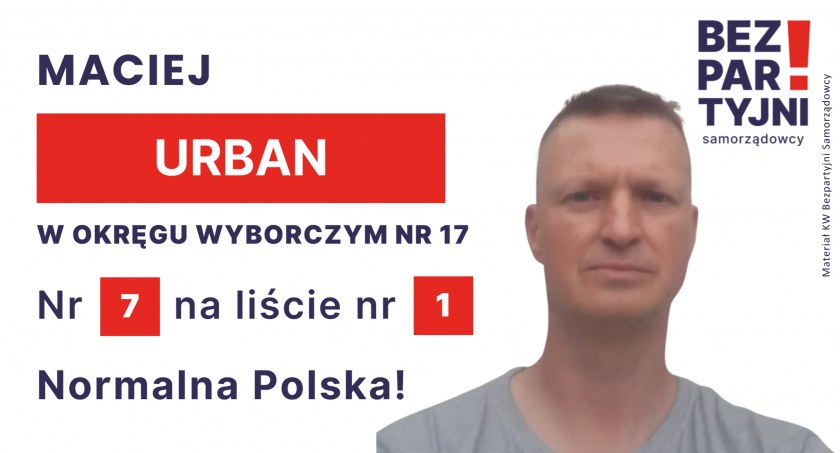 URBAN MACIEJ - OKRĘG WYBORCZY NR 17 - nr 7 na liście - Sejm 2023