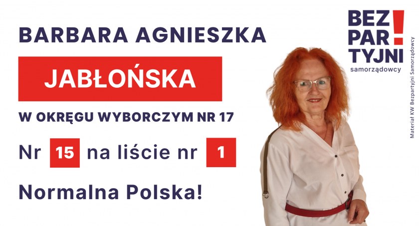 JABŁOŃSKA BARBARA AGNIESZKA - OKRĘG WYBORCZY NR 17 - nr 15 na liście - Sejm 2023