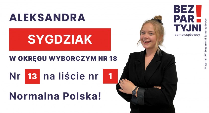 SYGDZIAK ALEKSANDRA - OKRĘG WYBORCZY NR 18 - nr 13 na liście - Sejm 2023