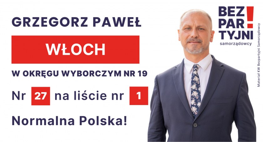 WŁOCH GRZEGORZ PAWEŁ - OKRĘG WYBORCZY NR 19 - nr 27 na liście - Sejm 2023