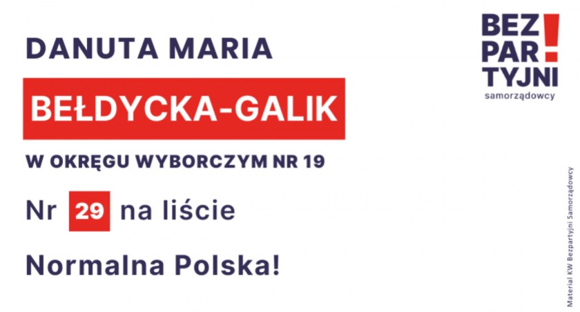 BEŁDYCKA-GALIK DANUTA MARIA - OKRĘG WYBORCZY NR 19 - nr 29 na liście - Sejm 2023