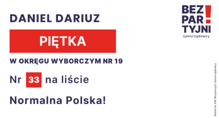 PIĘTKA DANIEL DARIUSZ - OKRĘG WYBORCZY NR 19 - nr 33 na liście - Sejm 2023