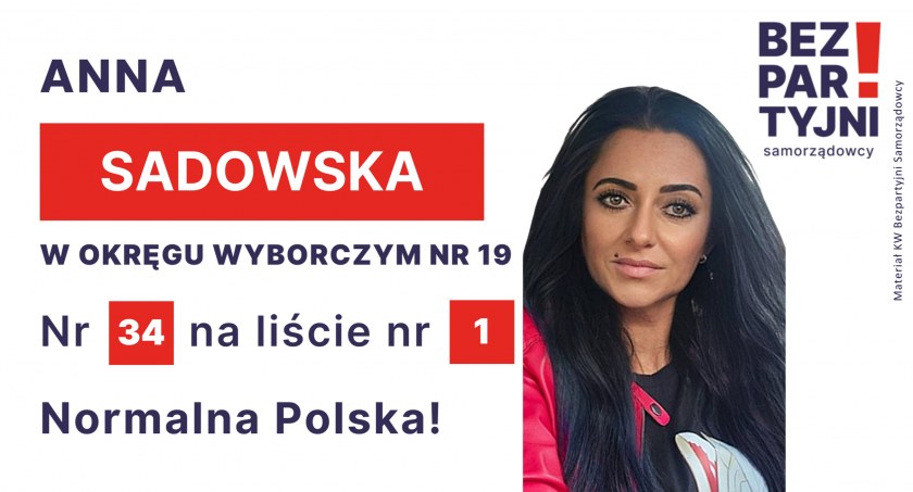 SADOWSKA ANNA - OKRĘG WYBORCZY NR 19 - nr 34 na liście - Sejm 2023