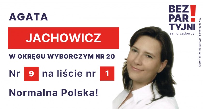 JACHOWICZ AGATA- OKRĘG WYBORCZY NR 20 - nr 9 na liście - Sejm 2023