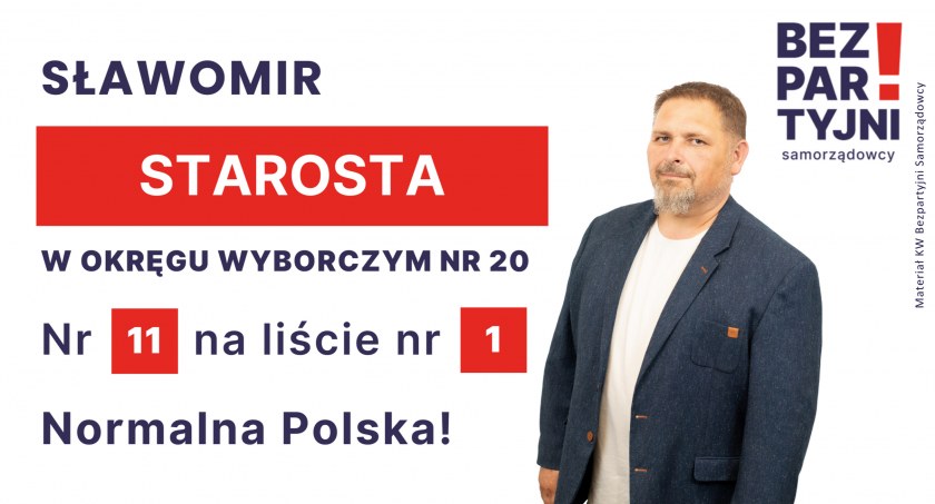 STAROSTA SŁAWOMIR - OKRĘG WYBORCZY NR 20 - nr 11 na liście - Sejm 2023