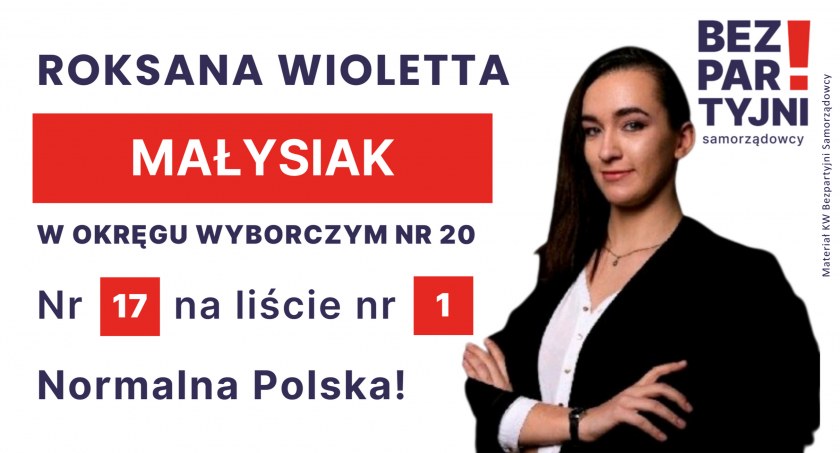 MAŁYSIAK ROKSANA WIOLETTA - OKRĘG WYBORCZY NR 20 - nr 17 na liście - Sejm 2023