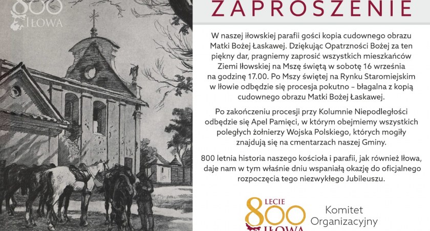 Obraz Matki Bożej Łaskawej w Iłowie [ZAPROSZENIE]
