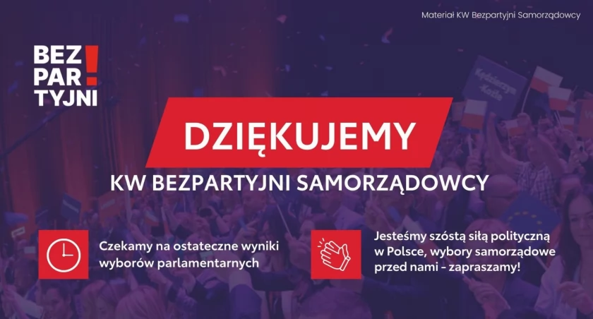 Dziękujemy za głosy na KW Bezpartyjni Samorządowcy! Szósta siła polityczna w kraju!