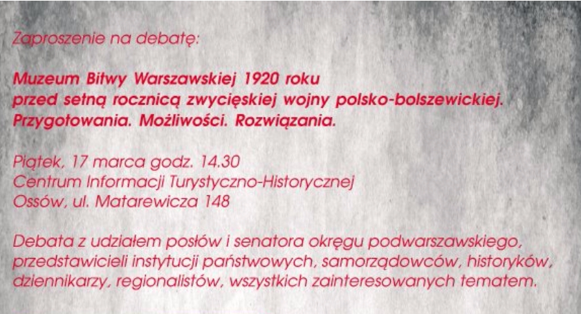 Zaproszenie na debatę do Ossowa