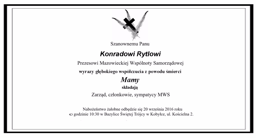 Wyrazy głębokiego współczucia 