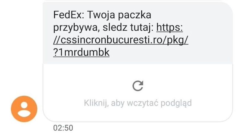 Przestępcy wysyłają SMS-y podszywając się pod firmę kurierską
