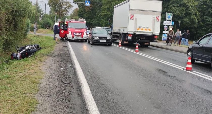 Wypadek z udziałem motocyklisty