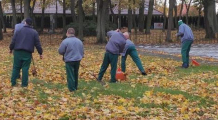 Skazani sprzątali cmentarz