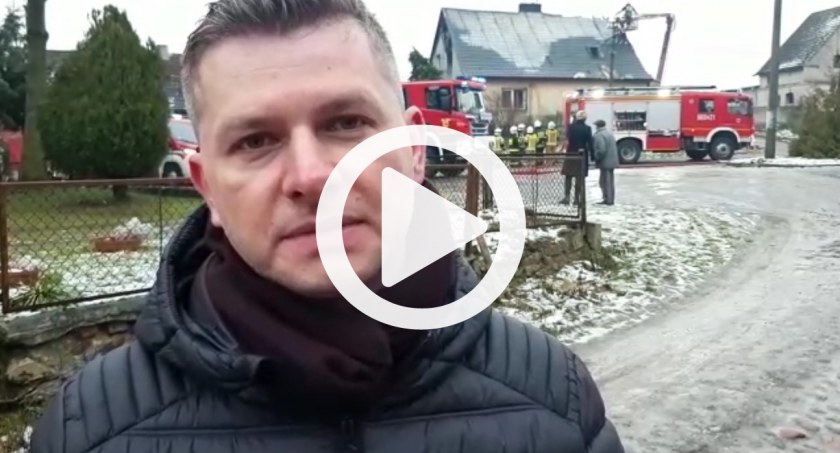 Pożar w Łąkie! Wideo z miejsca zdarzenia!