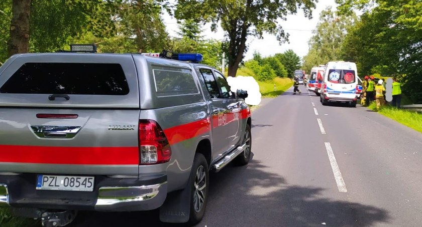 Wypadek między Zakrzewem, a Lipką