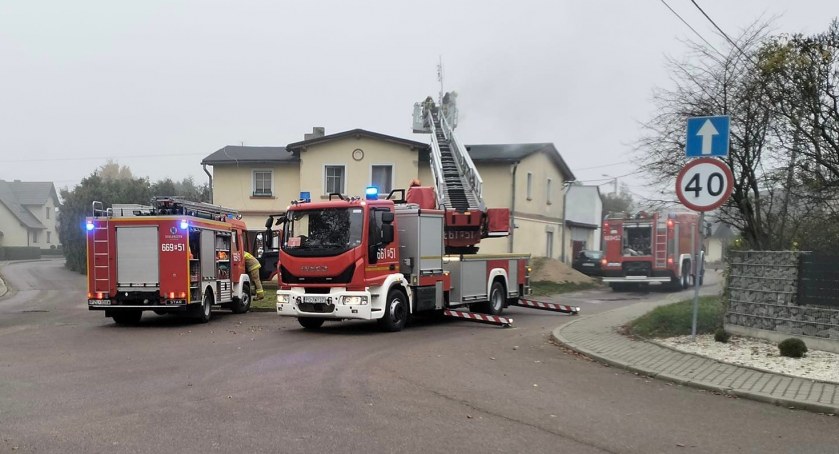 Pożar sadzy w przewodzie kominowym w Zakrzewie
