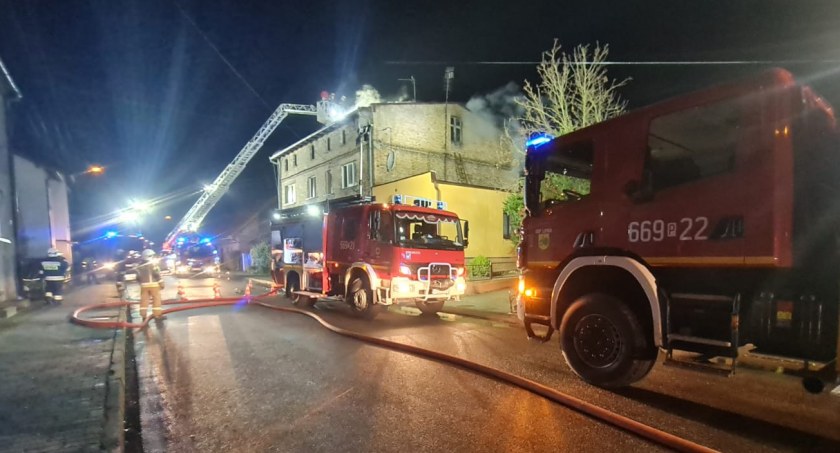 Pożar poddasza w Lipce